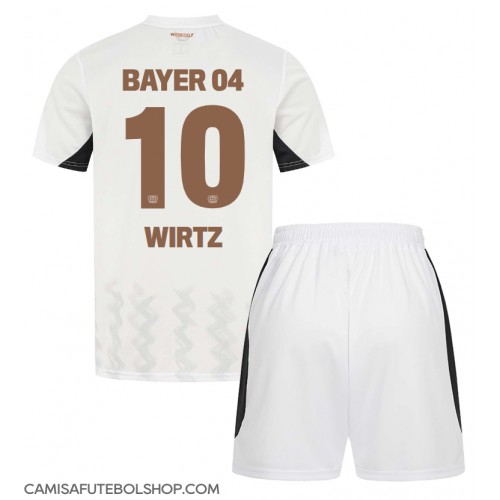 Camisa de time de futebol Bayer Leverkusen Florian Wirtz #10 Replicas 2º Equipamento Infantil 2024-25 Manga Curta (+ Calças curtas)